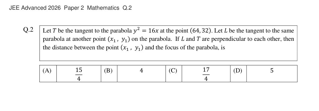 JEE Advanced 2026 Paper 2 Mathematics question 2