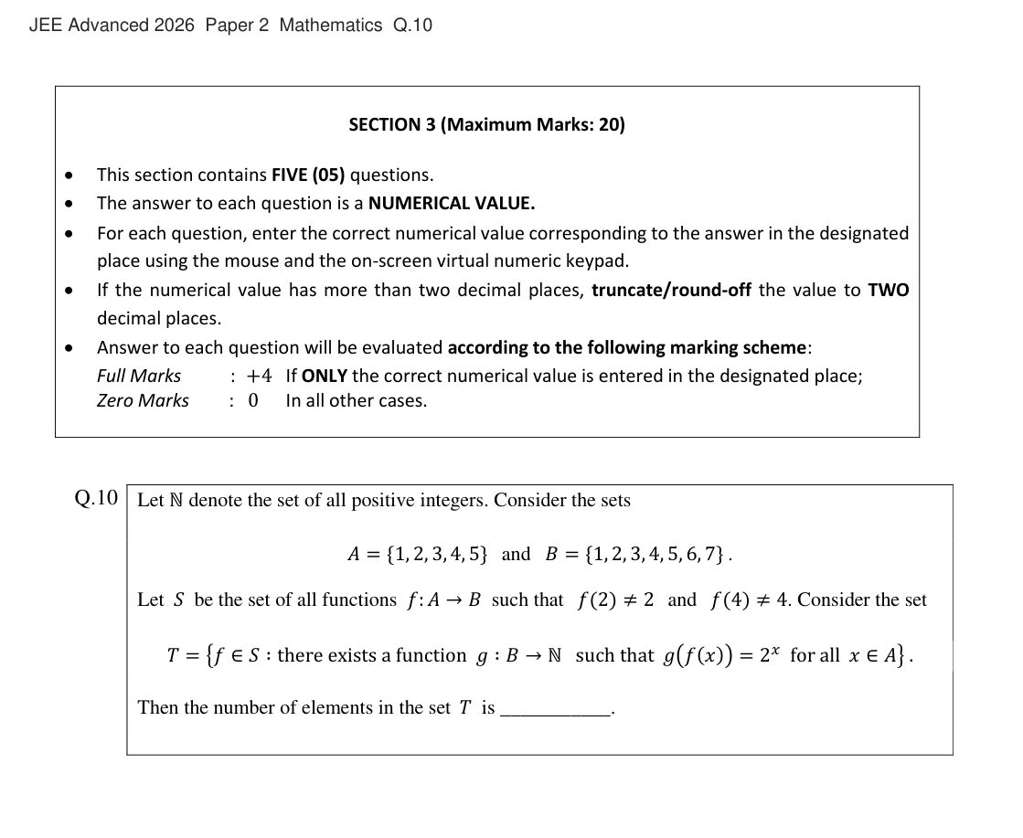 JEE Advanced 2026 Paper 2 Mathematics question 10