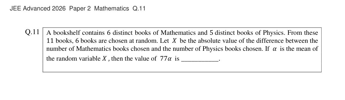 JEE Advanced 2026 Paper 2 Mathematics question 11
