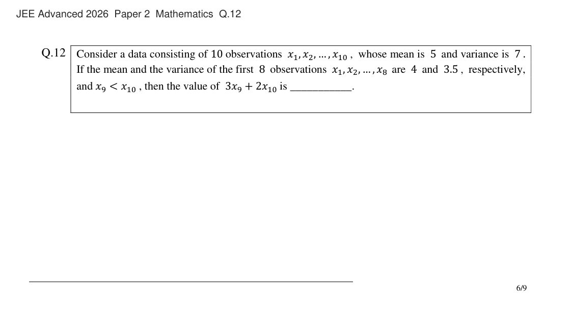 JEE Advanced 2026 Paper 2 Mathematics question 12