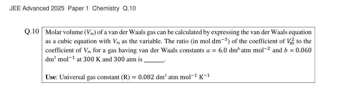 JEE Advanced 2025 Paper 1 Chemistry question 10