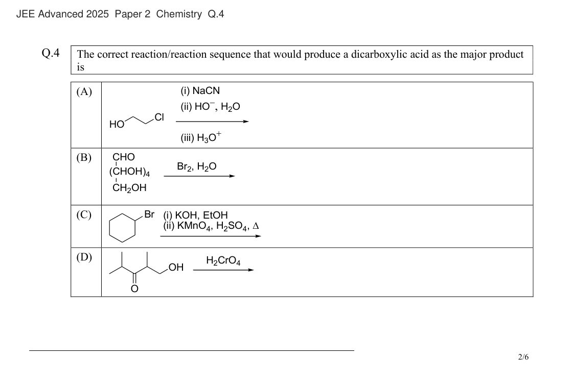 JEE Advanced 2025 Paper 2 Chemistry question 4