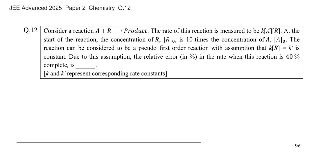 JEE Advanced 2025 Paper 2 Chemistry question 12