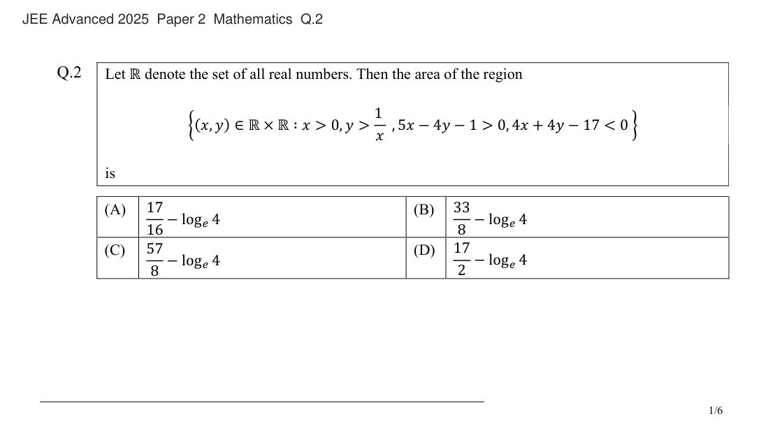 JEE Advanced 2025 Paper 2 Mathematics question 2