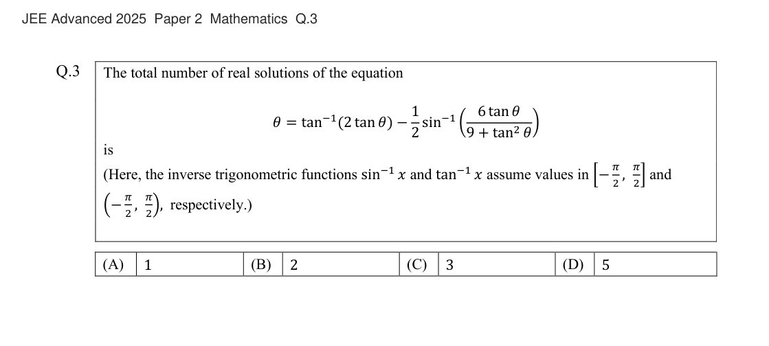 JEE Advanced 2025 Paper 2 Mathematics question 3