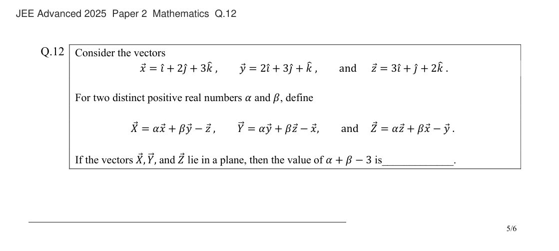 JEE Advanced 2025 Paper 2 Mathematics question 12