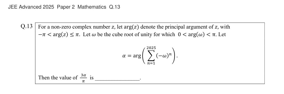 JEE Advanced 2025 Paper 2 Mathematics question 13