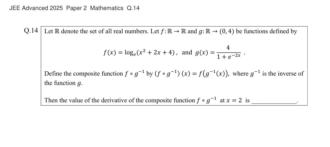 JEE Advanced 2025 Paper 2 Mathematics question 14