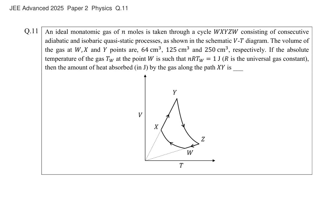 JEE Advanced 2025 Paper 2 Physics question 11